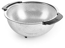 BRA | Escurridera 22 cm, Acero Inoxidable 18/10, Microperforaciones de precisión para drenaje Rápido, Base elevada, Superficie Lisa, Apto para lavavajillas