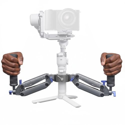 ARES-SE Z Axis Gimbal Dual Handle Grip mit NATO-Schienen, 30% bessere Dämpfung, kompatibel für DJI RS5/RS 4 /RS 4 Pro/RS 3 / RS 3 Pro/RS 2 / RSC 2, 2–5 kg Traglast für stabile Videoaufnahmen