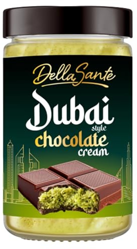 DellaSante - Pistaziencreme Dubai Style 190g mit Kadayif Gebäck, Süßer Aufstrich im Glas, Cremiger Pistazienaufstrich für Desserts und Gebäck, Orientalische Süßcreme mit Pistazien