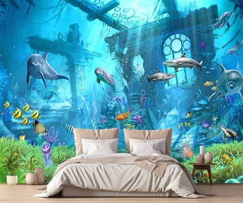 Wall Murals Underwater World Architecture Photo Wallpaper Mural for Bedrooms and Living Room -songqians-20573-400cmx280cm