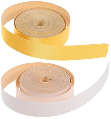 LOORGVEL 2 Rollen Selbstklebendes Lampenschirm Kantenband aus Stoff 2 Rollen À 6m Beige Seidenmatt Gold Glänzend Kantenschutz für Lampenschirme Vielseitiges Lampenschirm Zubehör für
