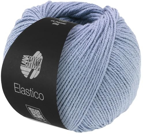 LANA GROSSA Elastico | Baumwoll-Klassiker mit leichtem Stretchanteil | Handstrickgarn aus 96% Baumwolle & 4% Polyester (Elite)| 50g Wolle zum Stricken & Häkeln | 160m GarnFB 200