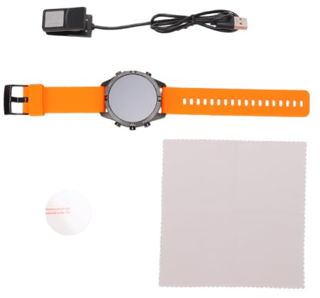 POENVFPO Orologio Sportivo Multifunzionale con Navigazione GPS Beidou, Cardiofrequenzimetro, Altimetro, Bussola, per L'escursionismo, Monitoraggio del Fitness All'aperto (arancio)