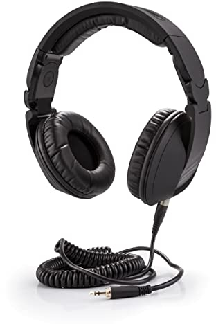 Reloop RHP-20 Knight - Cuffie professionali per DJ con design chiuso rotante e pieghevole, confortevole imbottitura in memory foam con superficie in pelle proteica, finitura in gomma nera