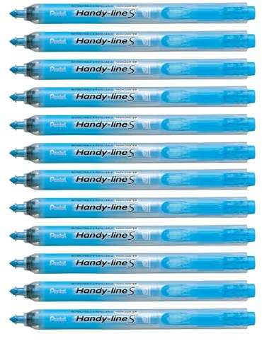 Pentel handy-line S 12 Stück Textmarker einziehbar/wiederaufladbar blau