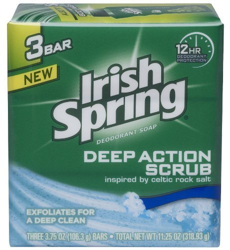 Deep Action Scrub Deodorant Soap by Irish Spring, 3 Count by Irish Spring [Beauty] (English Manual)