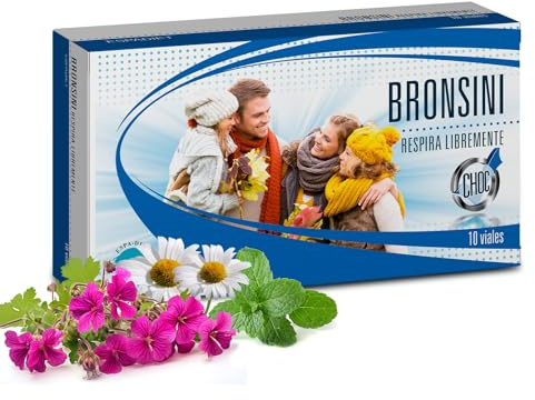 Espadiet Bronsini Choc - Extractos de Feverfew, Menta Piperita, Eucalipto, Pelargonio, Arrayán, Perilla y Bálsamo de Tolú – Salud Respiratoria e Inmunológica – Acción expectorante – 10 viales de 10ml