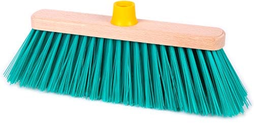 La Briantina Scopa da Esterno Cortile per Giardini e Pavimentazioni Ruvide, con Setole Rigide, Larghezza 18.5 cm, Attacco del Manico Universale