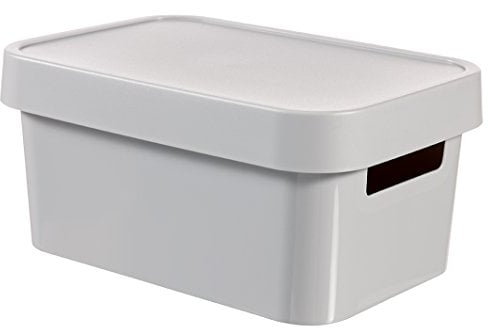 Curver 04746-099-00 Aufbewahrungsbox Infinity mit Deckel 4,5L in Plastik 26.8 x 18.6 x 12.4 cm, hellgrau