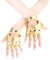 JISEN Damen Punk Halbfinger PU Leder Performance Handschuhe, A-Gold, One size