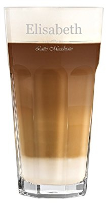 Latte Macchiato Glas 480ml Personalisiert - für Getränke wie Cappuccino, Kaffee-Latte und Co mit Gravur - Geschenk-Idee zum Geburtstag - Motiv Vintage Latte Macchiato