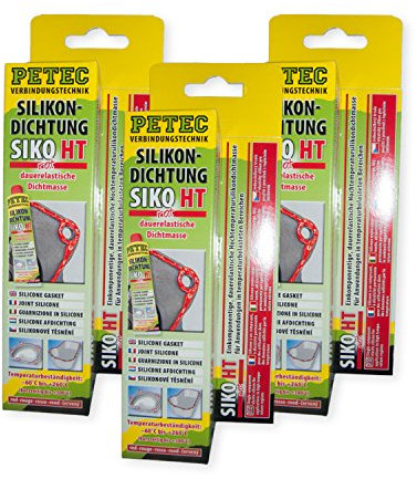Petec_bundle 3X PETEC SILIKONDICHTUNG ROT Dichtmasse Dichtstoff Tube 70 ML SB-Karte 97880