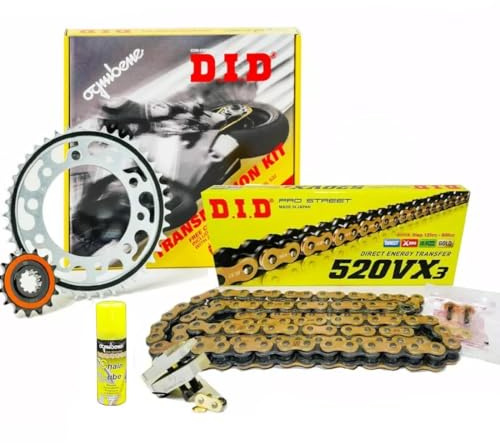 Kit de cadena, corona y piñón 375496000 D.I.D para Yamaha XT 660 R, X 2007-660cc