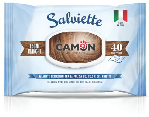 Camon Lingettes nettoyants ptufumazione bois blancs – Lot de 40 lingettes