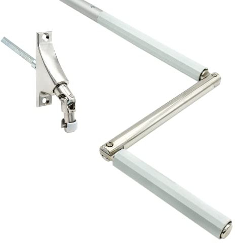 rolllra Kurbelstange mit Gelenklagerplatte (85 x 22mm, 90°) (Silber eloxiert, 150cm)