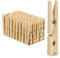 Relaxdays Pinces à Linge en Bois, Lot de 100, épingle à lessive, Bricolage, pincettes pour séchage, Ressort en métal