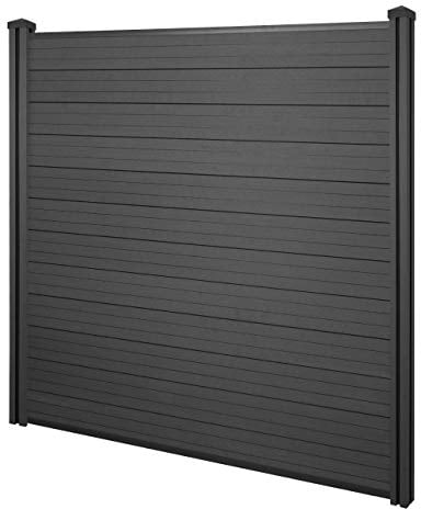 Mendler WPC-Sichtschutz Sarthe, Windschutz Zaun, WPC-Pfosten Basiselement, 1,95m - anthrazit