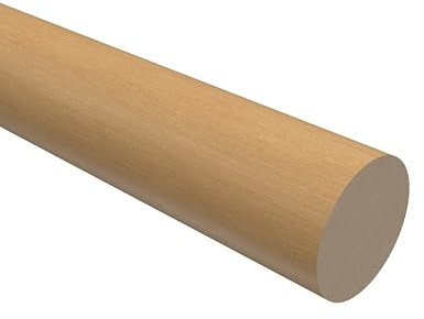 Interdeco Holzstange in Buche lackiert 28 mm Ø für Gardinenstangen, 240 cm