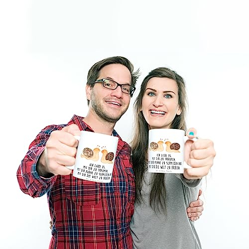 Mr. & Mrs. Panda Tasse Schnecken Liebe - Geschenk, Schöne Teetassen, Kaffeetassen, Teetasse, Paar, große Liebe, Freundin, Pärchen, Büro Tasse, Tasse