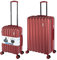 Travelhouse - Porto - Hartschalenkoffer Koffer Reisekoffer Rollenkoffer Trolley Set, 4 Rollen, erweiterbar, TSA, Notebookfach, 55 cm, 76 cm, 45 Liter, 105 Liter, Rot