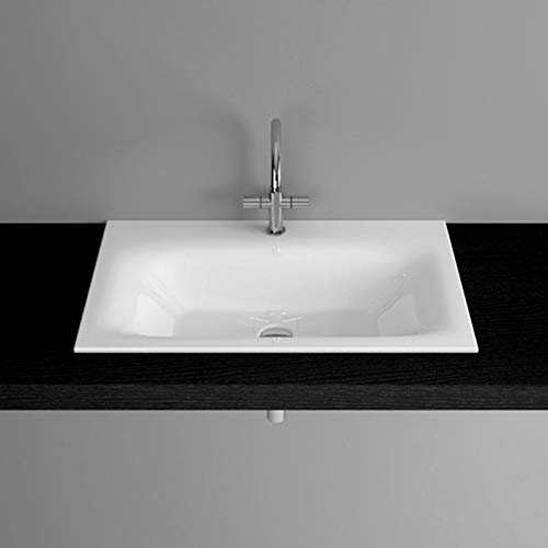 BetteLux Einbau-Waschtisch mit Hahnloch, A161 800 x 495 mm, A161-000HLW1, Farbe: Weiß