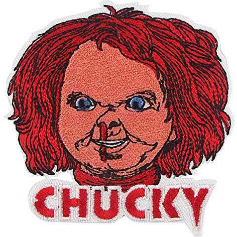 Chucky Face Classic Horror Character Embroidered 3.5 Tall Iron on PatchQ