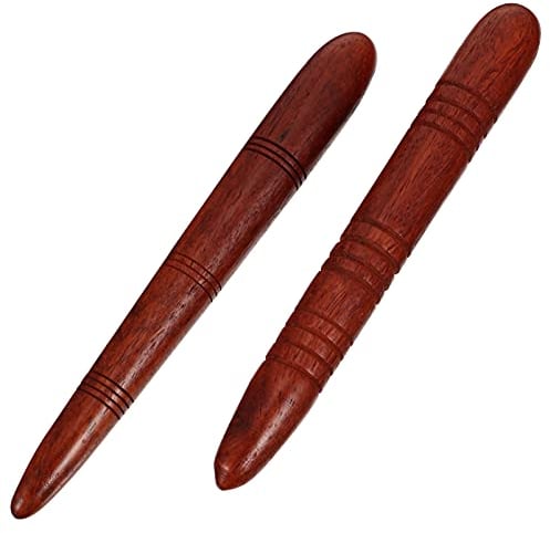 EXCEART 2 Stücke Triggerpunkt Massagegerät Fuß Holz Massagestab Massagestäbchen Muskel Massageroller Stick Massage Holz Trigger Roller für Schulter Rücken Bein Entspannung Schmerzlinderung