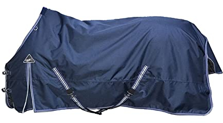 QHP Outdoordecke Tournout Luxus 100gr 600D wasserdicht Gehfalten Kreuzgurte Navy (165 cm)