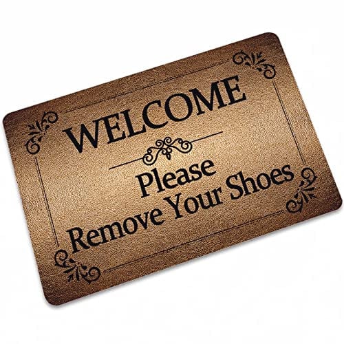 Please Remove Your Shoes Door Mat Floor Mat Carpet Indoor/Outdoor/Front Door, Low-Key Mat Entrance Door Mat,15.7 X 23.6 Inches