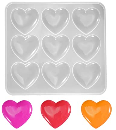 HRASY Moule en silicone en forme de cœur en résine époxy amour forme de cœur bijoux pendentif forme porte-clés forme silicone coeur pendentif formes pour collier boucles d'oreilles bracelets