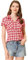 Allegra K Chemise boutonnée à Carreaux décontractée pour Femme Ligne Rouge Blanc XL