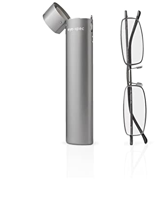 eye-spec Herren/Unisex Ultraleichte Lesebrille mit schlankem Metall-Etui | Herren/Unisex kompakte Lesebrille für unterwegs, ideal für leichtes Gepäck (1.5)