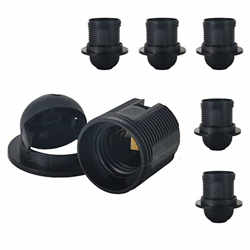 FExYinz 6 pièces par paquet E27 douille d'ampoule de bougie de couleur noire