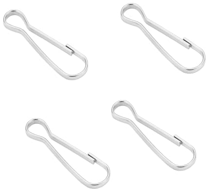 FYACCD Fahnenmast Clip, 4 Stücke Fahnenstange Clip, Edelstahl Federclips Haken, Karabinerhaken, für Fahnenstange, Schlüsselbund, Wäscheleine