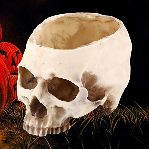 Akozon Schädel-Müslischalen, 1 Stück Kunstharz-Schädelkopf-Design, Blume, die Brumm Isst, Dekoration für Menschliche Schüssel, Lebensmittel, Topf, Pflanzgefäß