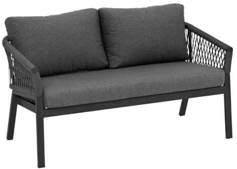 Hespéride - Gartensofa ORIENGO Anthrazit & Graphit - Epoxidbeschichtetes Aluminium - Polyester - Anthrazit/Graphit
