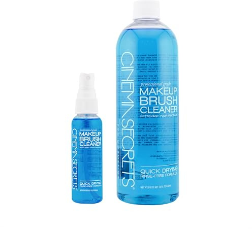 Cinema Secrets Original Blaue Vanille Make-up-Pinselreiniger-Lösung & Spray-Kombination – Professioneller Reiniger für Make-up-Pinsel – Schnell trocknend & spülungslos – Entfernt angesammeltes Make-up