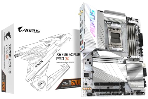 Gigabyte X670E AORUS PRO X Motherboard - Supports AMD Ryzen 7000 CPUs, 16+2+2 phases VRM, up to 8000MHz DDR5 (OC), 4xPCIe 4.0 M.2, Wi-Fi 7, 2.5GbE LAN, USB 3.2 Gen 2