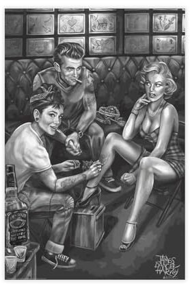 Poster auf Leinwand, Motiv: James Danger Harvey Audrey Hepburn, Marilyn Monroe und Dean, Schlafzimmerdekoration, Sportlandschaft, Büro, Raumdekoration, Geschenk, ungerahmt: 30 x 45 cm