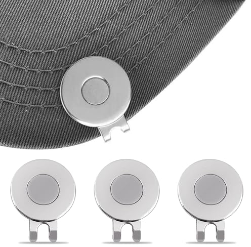 Butyeak Magnetisch Golf Ballmarkierer, Cap Clip Golf, Golf Magnetisch Hut Clip, Golfballmarker, 3 Stück Golf Hut Clip, Golfkappen Clips, Golf Mütze Clips mit Starkem Magnet, Golfmützen Clips
