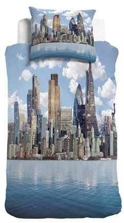Traumschlaf Bettwäsche London City 1 Bettbezug 155 x 220 cm + 1 Kissenbezug 80 x 80 cm