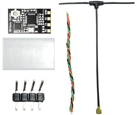 SpeedyBee ELRS FPV Empfänger - 2.4ghz ExpressLRS Nano Empfänger Drohne RX Modul mit 78mm UFL T Antenne für FPV Drohne Tiny Whoop Fixed-Wing RC Flugzeug