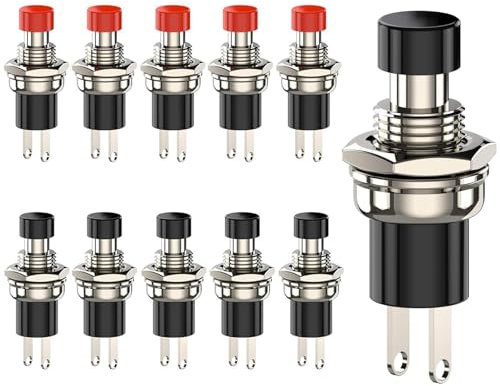 10 Pcs 2Pins Momentary Mini Push Button Switch, Button Pusher Normal Open for Model Railway Hobby