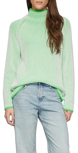 s.Oliver Zweifarbiger Strickpullover mit Stehkragen