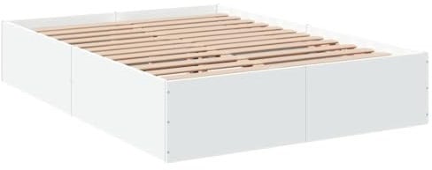 vidaXL Estructura de Cama Madera de ingeniería Blanca 135x190 cm