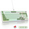 SOLIDEE Verkabelte 95% Mechanische Gaming-Tastatur,Hot-Swap-Fähige Mechanische Tastatur,Gasket Struktur RGB Hintergrundbeleuchtung,98 Tasten Mechanische Tastatur mit Drehknopf,NKRO-Tastatur(98 Matcha)