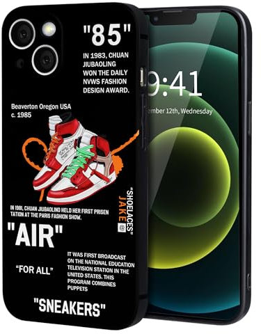 Youzzan Die Coole Handyhülle für das iPhone 13 wurde für Jungen und Männer entwickelt, die den Straßen-Basketball-Sneaker schätzen. Ästhetischer Stil bietet umfassenden Schutz vor Stürzen. Kompatibel
