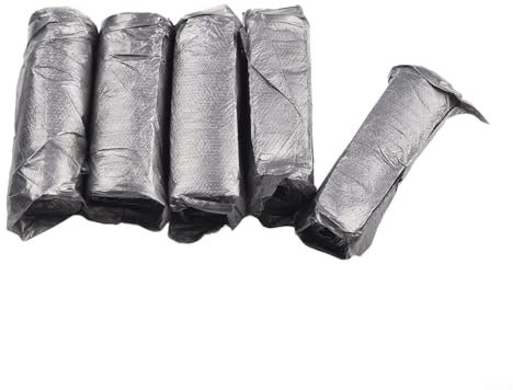 Hygienic Camping Toilet, 5 Rolls of Composting Bags for Home, Festivals, and More (Black)