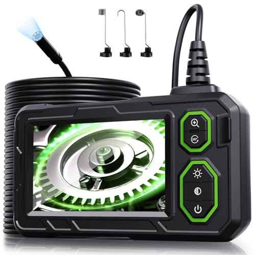 Endoskopkamera mit Licht 10M, Hopefox 1080P HD Digital Endoscope mit 4.3-Zoll-IPS- Bildschirm, IP67 Wasserdicht Rohrkamera mit 8 einstellbaren LEDs, 8mm Schlangenkamera Inspektionskamera(NO SD Karte)