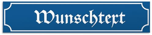 PhotoFancy® - Personalisiertes Straßenschild mit eigenem Text gestalten - Kunststoff-Wegweiser mit Wunschnamen bedrucken - Größe 52 cm x 11 cm - Design: Nostalgisch